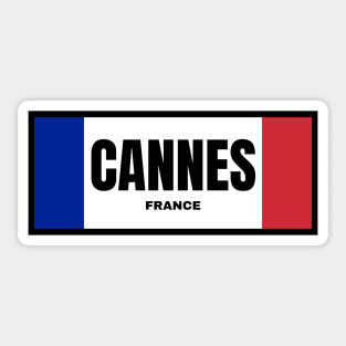 Cannes City in French Flag Sticker